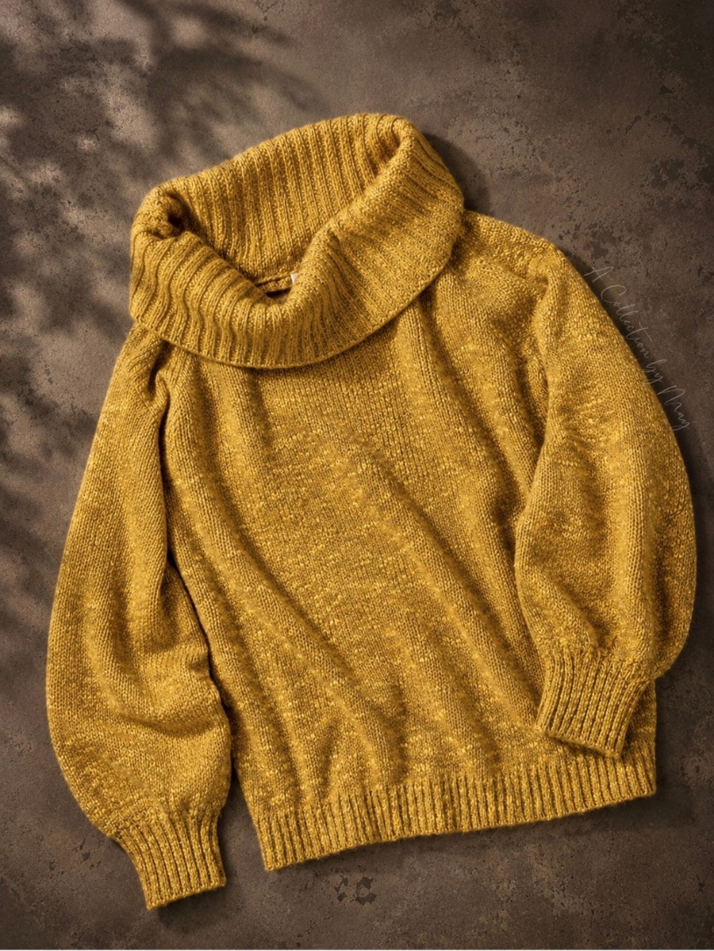 Wild Heart Mustard Marled Oversized Cowl Neck Sweater Size Large